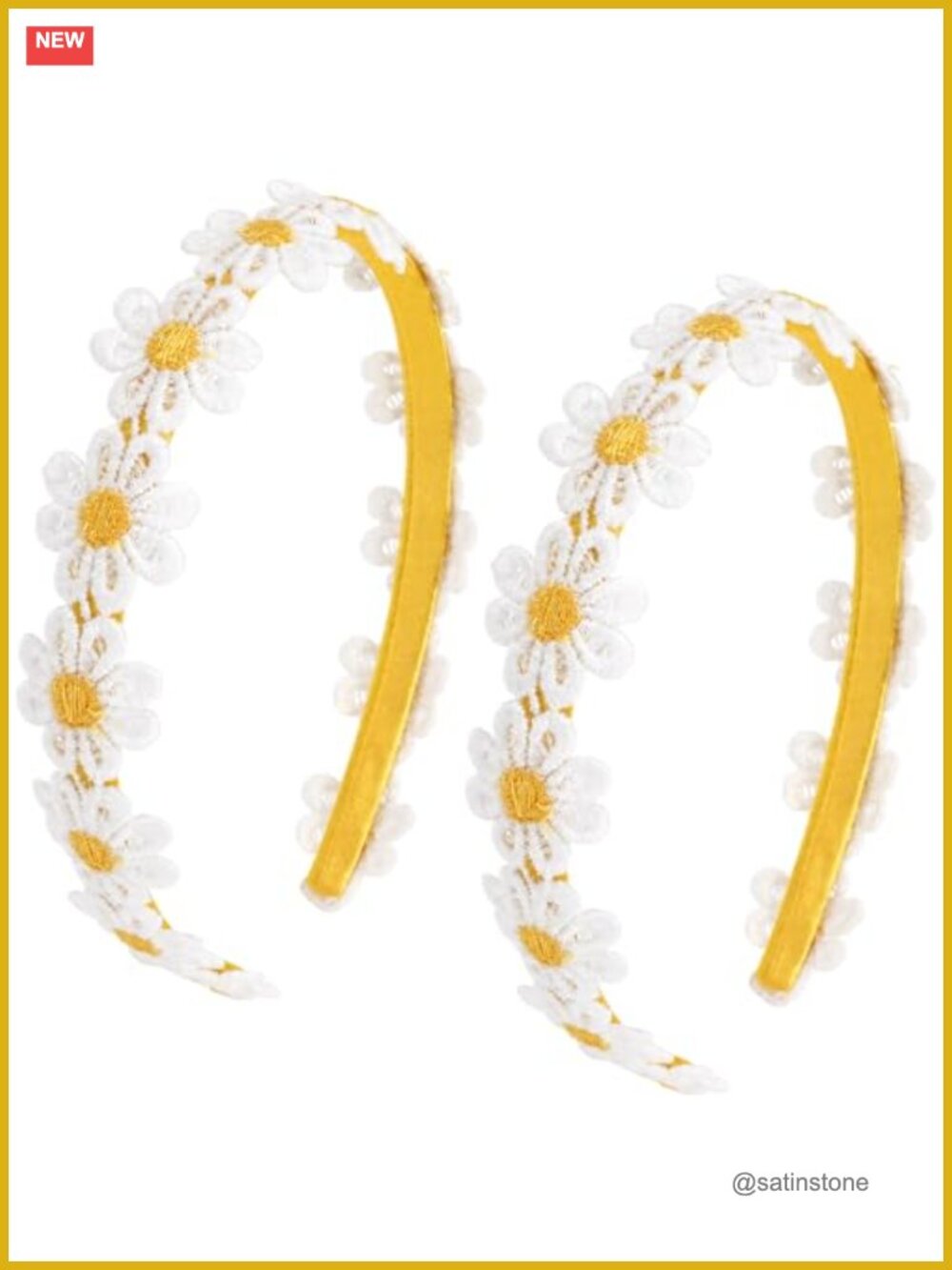 Daisy Headband Fabric Wrapped Floral Hair Band White Daisies Accessories